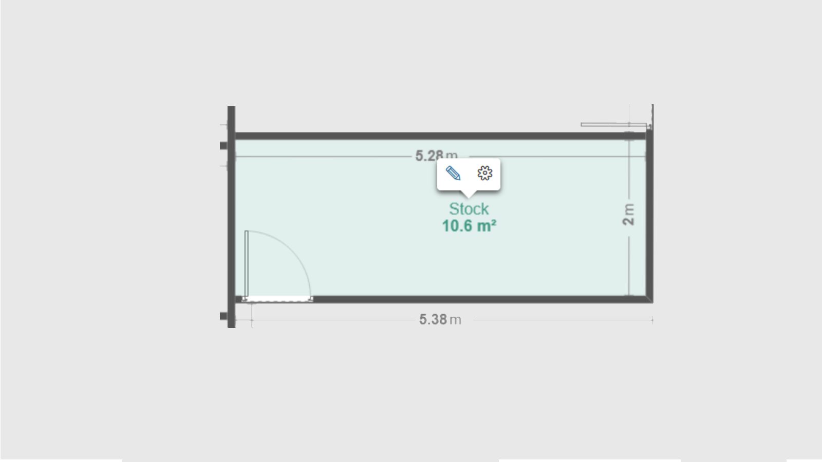 Plan & dimensions du bureau fermé. Utile pour un stockage, ou des archives.